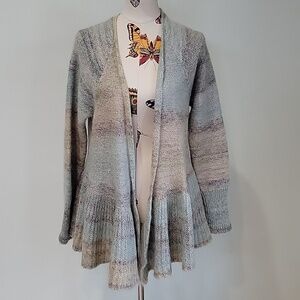 Anthropologie knitted & knotted blue mohair cardigan.  Size is Large.